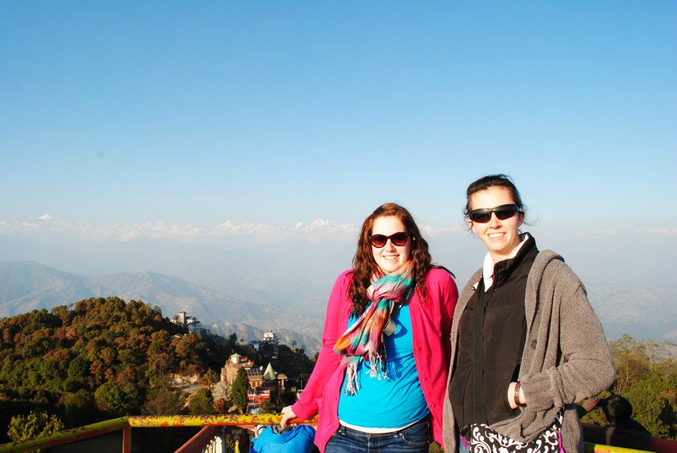 My cousin Janelle with my wife Jamie on their visit to Nepal.